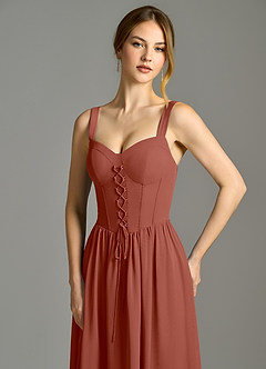 Azazie Porscha Suknie dla druhen Linia A Dekolt w kształcie serca Szyfon Do ziemi Sukienka image2