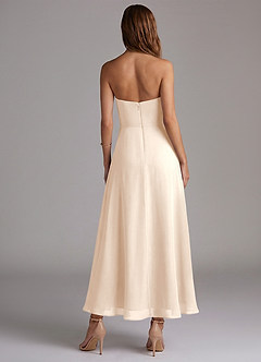 Azazie Wren Bridesmaid Dresses White Alabaster A-Line Strapless Chiffon Dress image4