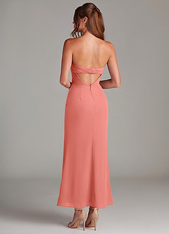 Azazie Leonis Bridesmaid Dresses Salmon Pink Mermaid Strapless Chiffon Convertible Dress image5