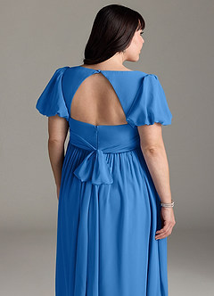 Azazie Madisynn Brautjungfernkleider für Schwangere Schleifen Chiffon Bodenlänge Kleid image10