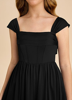 Azazie Hattie Junior Klä av A-Line i Stretch Satin Plisserad image9