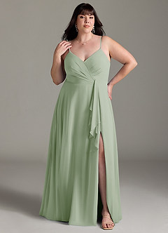 Azazie Akita Bridesmaid Dresses Dusty Sage A-Line Chiffon Dress image5