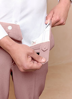 front James Dusty Rose Structured Stretch Suit