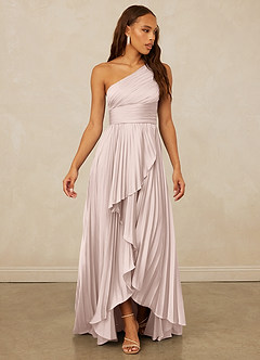 Christian Siriano Bridal for Azazie 1008 Bridesmaid Dresses Blushing Pink A-Line One Shoulder Stretch Satin Dress image3