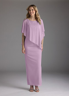 Azazie Aspyn Final Sale Wisteria Sheath Beaded Mesh Dress image3