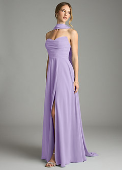 Azazie Ayla Abiti da Damigella Abito A-Line in Chiffon Scollo a Cuore Lilla image8