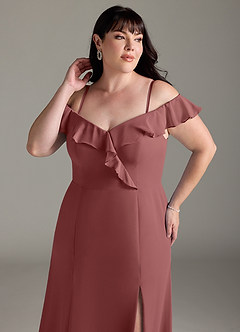 Azazie Sophie Bridesmaid Dresses Amethyst A-Line Off the Shoulder Chiffon Convertible Dress image12
