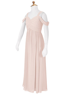 Azazie Lianne Junior Rose Petal A-Line Off the Shoulder Chiffon Dress image19