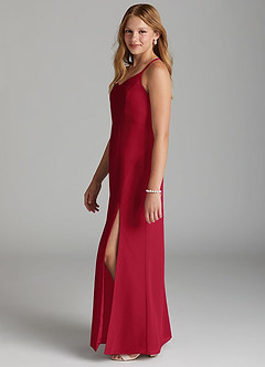 Azazie Becca Junior Burgundy Mermaid Chiffon Dress image6