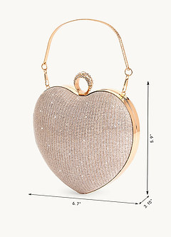 front Shimmering Heart Clutch