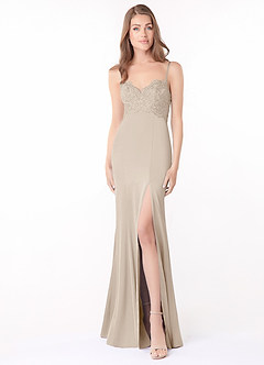 Azazie Keyara Venta Final Vestido de Escarcha de Satén Elástico de Equipado con Encaje image1