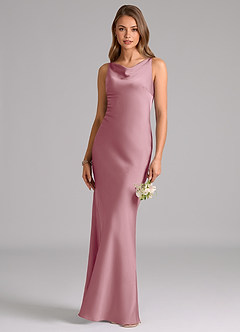 Azazie Allettie Bridesmaid Dresses Vintage Mauve Mermaid Stretch Satin Dress image1