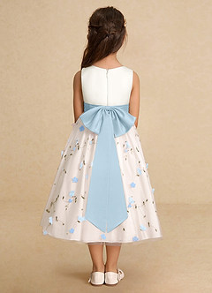 Azazie Pollie Flower Girl Dresses Sky Blue Sky Blue A-Line Bow Tulle Dress image6