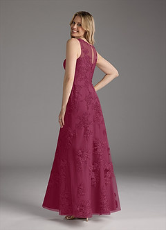 Azazie Whilhelmina Mother of the Bride Dresses Mulberry Mermaid Lace Chiffon Dress image7