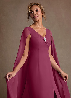 Azazie Boudica Suknie dla Matki Panny Młodej Linia A Pofałdowany Szyfon Długość podłogi Sukienka image5