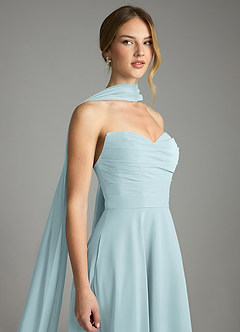 Azazie Ayla Abiti da Damigella Abito A-Line in Chiffon Scollo a Cuore Nebbia image6