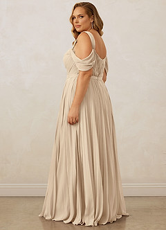 Christian Siriano Bridal for Azazie 1013 Bridesmaid Dresses Champagne A-Line Off the Shoulder Chiffon Dress image15