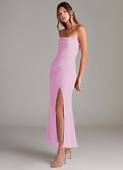 Azazie Leonis Bridesmaid Dresses Candy Pink Mermaid Strapless Chiffon Convertible Dress image3