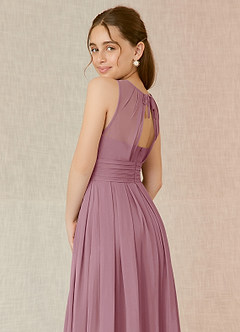 Azazie Bibiane Junior Vintage Mauve A-Line Pleated Chiffon Dress image8