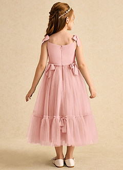 Azazie Jaci vestidos de niña de las flores Vestido de Rosetón de Gasa de Corte En A con Tirante Espagueti image5