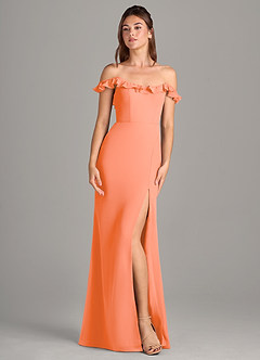 Azazie Callie Vestidos de damas de honor Vestido de Atardecer de Gasa de Corte Sirena Convertible con Corte Lateral image7