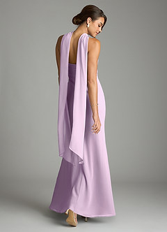 Azazie Saylor Vestidos de damas de honor Vestido de Lila Esmerilada de Gasa de Corte Sirena con Sin tirantes image9