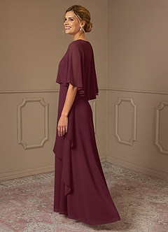 Azazie Bowie vestidos de madre de la novia Vestido de Cabernet de Gasa de Corte En A image3
