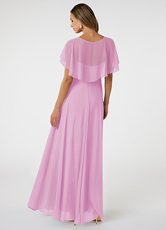 Azazie Jamie Robes de demoiselle d'honneur Robe Trapèze en Mousseline de soie Rose Bonbon image5