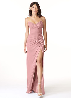 Azazie Reneya Robes de demoiselle d'honneur Robe Sirène en Maille Arc Rose Poussiéreuse image1