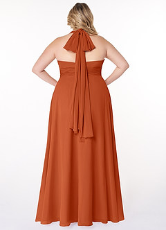 Azazie Fifi Bridesmaid Dresses Burnt Orange A-Line Strapless Chiffon Convertible Dress image13