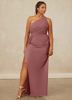 Christian Siriano Bridal for Azazie 1003 Bridesmaid Dresses Desert Rose Sheath One Shoulder Chiffon Dress image11