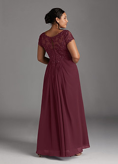 Azazie Jetta Final Sale Cabernet A-Line Sequins Chiffon Dress image7