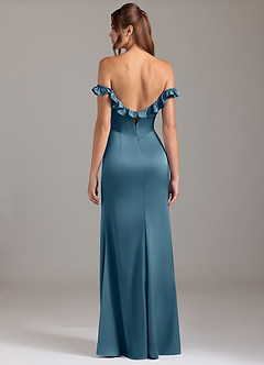 Azazie Callie Bridesmaid Dresses Bermuda A-Line Ruched Stretch Satin Convertible Dress image7