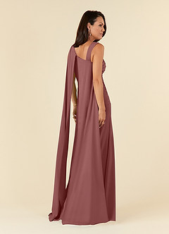 Azazie Franchesca Mother of the Bride Dresses Desert Rose Mermaid Pleated Stretch Chiffon Dress image3