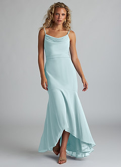 Azazie Summer Jurken voor thuis passen Jurk van Chiffon met Zeemeermin Schop cowl Amethist image4