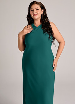 Azazie Doretta Bridesmaid Dresses Peacock Mermaid Pleated Chiffon Dress image11