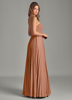 Azazie Chiana Robes de demoiselle d'honneur Robe Trapèze en Mousseline de soie Sans bretelles Bronze image5