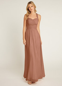 Azazie Claudia Bridesmaid Dresses Bronzer A-Line Sweetheart Neckline Chiffon Dress image1