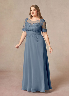 Azazie Raissa Mother of the Bride Dresses Twilight A-Line Lace Chiffon Dress image11
