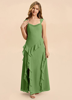 Azazie Sloane Junior Basil A-Line Sweetheart Neckline Chiffon Dress image6