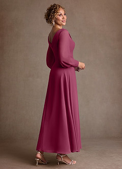 Azazie Paterson Suknie dla Matki Panny Młodej Linia A Pofałdowany Szyfon Długość kostki Sukienka image4