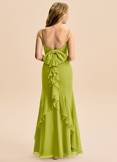 Azazie Lioren Junior Lemongrass Mermaid Bow Chiffon Dress image3