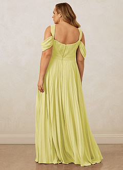 Christian Siriano Bridal for Azazie 1013 Robes de demoiselle d'honneur Robe Trapèze en Mousseline de soie Épaule décolletée Sorbet Citron image12