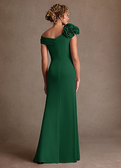 Azazie Gwynne vestidos de madre de la novia Vestido de Verde Oscuro de Crepé elástico de Corte Sirena con Vestidos sin tirantes image3