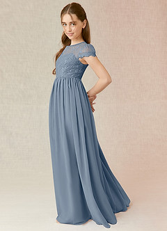 Azazie Delevingne Junior Abito A-Line in Chiffon Pizzo Crepuscolo image3