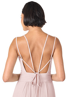 Azazie Farren Brautjungfernkleider Wandelbar A-Linie Plissee Chiffon Kleid Zartrosa image8