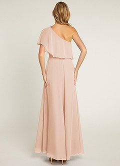 Azazie Lizzy Final Sale English Rose A-Line One Shoulder Chiffon Dress image3
