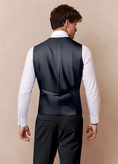 front Savile Charcoal Wool Blend Suit Vest