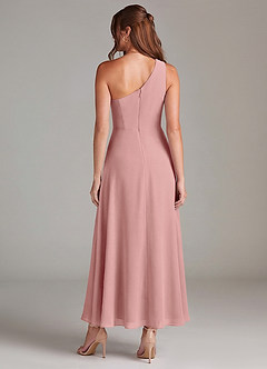 Azazie Brooke Bridesmaid Dresses Dusty Rose A-Line One Shoulder Chiffon Dress image5