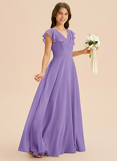 Azazie Anysa Junior Robe Trapèze en Mousseline de soie Rayé Tahiti image5